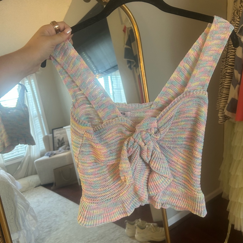 Multicolor Knit Crop Top